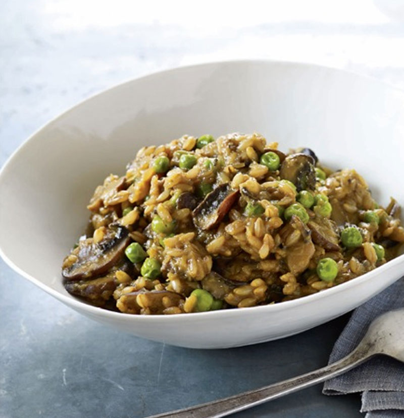Barley risotto with mushrooms and leeks recipe