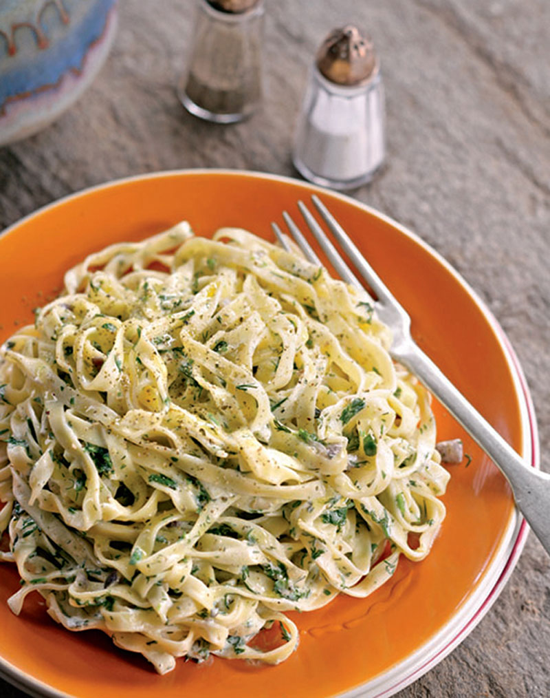 Eleni karimali’s noodles with yogurt and herbs recipe