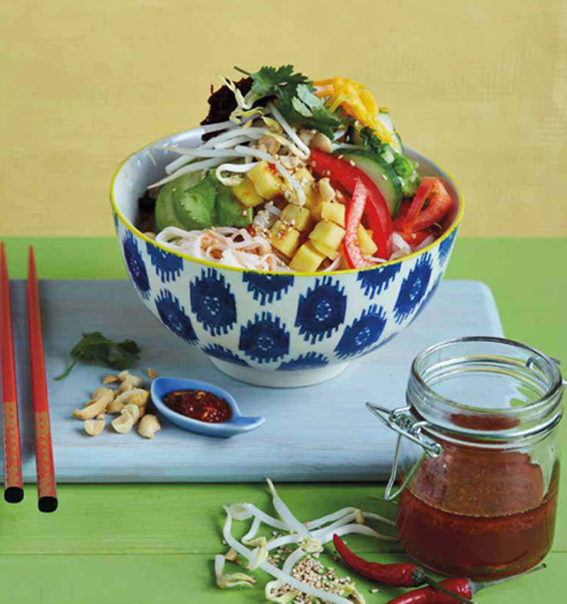 Rice noodle salad with all the veggies recipe