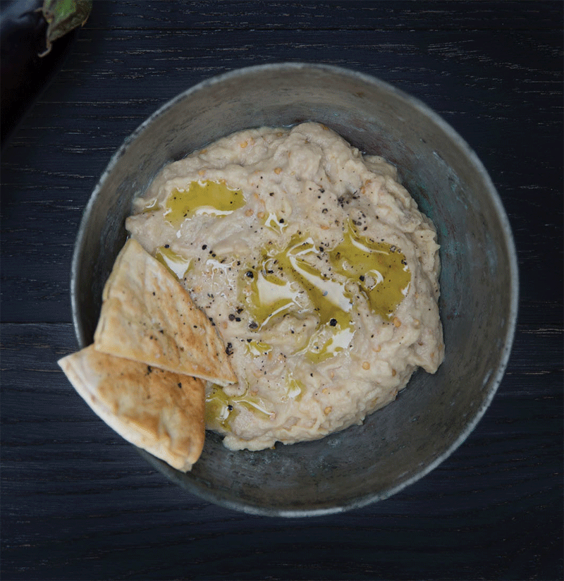 Roasted eggplant baba ghanoush recipe