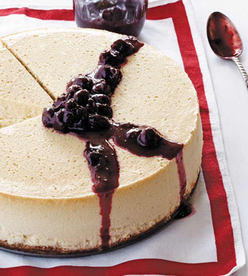 Sterling cheesecake with cherry compote recipe