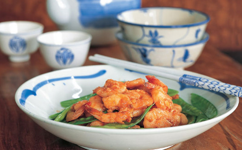 Stir-fried shrimp with chili sauce recipe